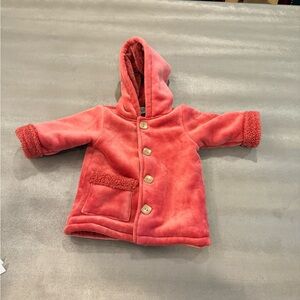 Buckingham Cozy Pink Hooded Baby Jacket. Size 2